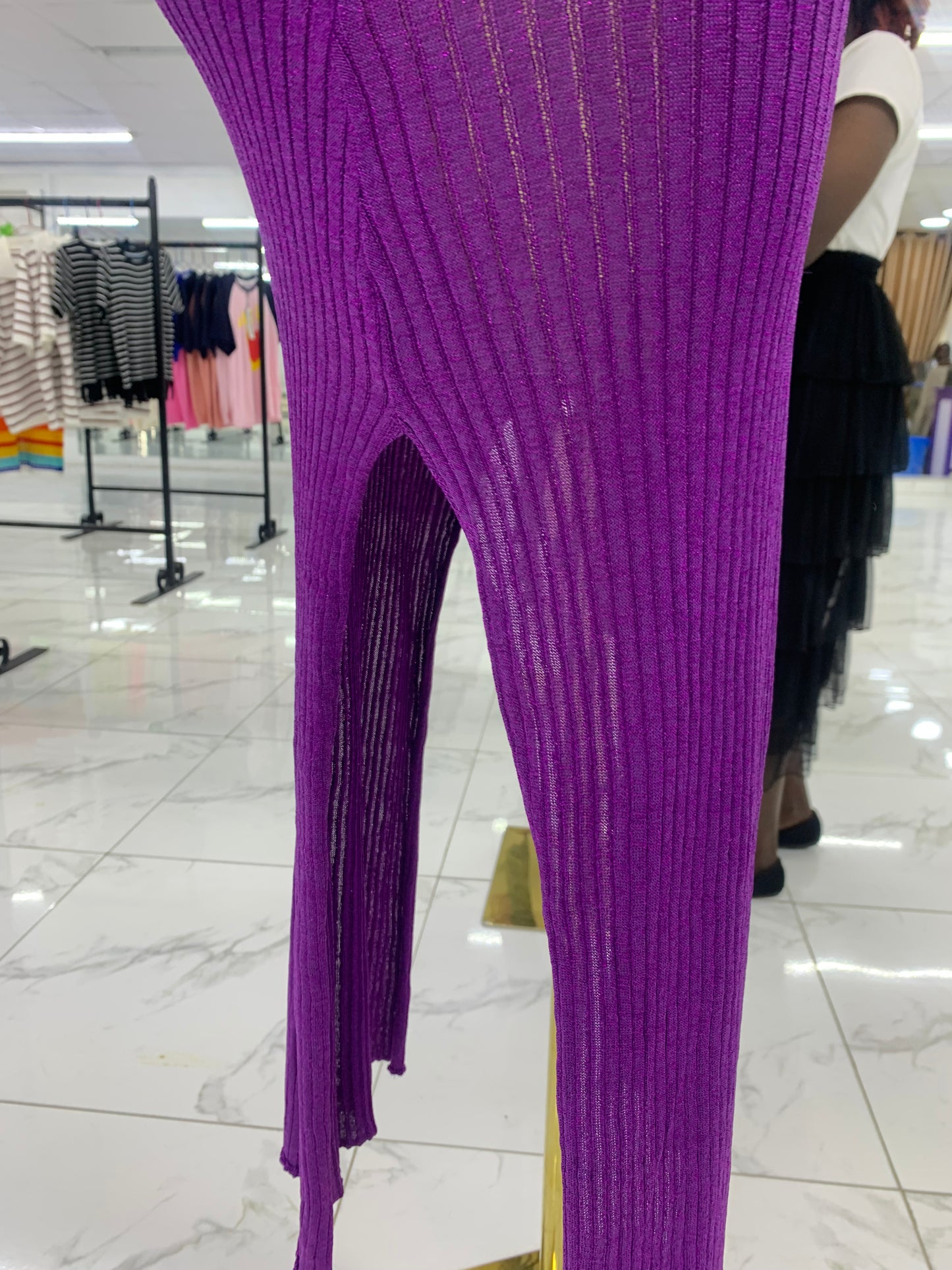 Shinny leggings gown MID137