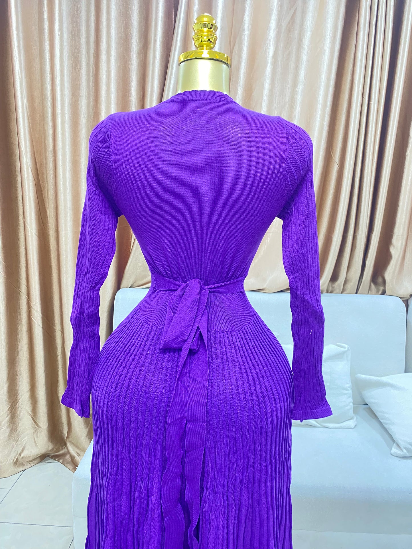 Belt flare dress