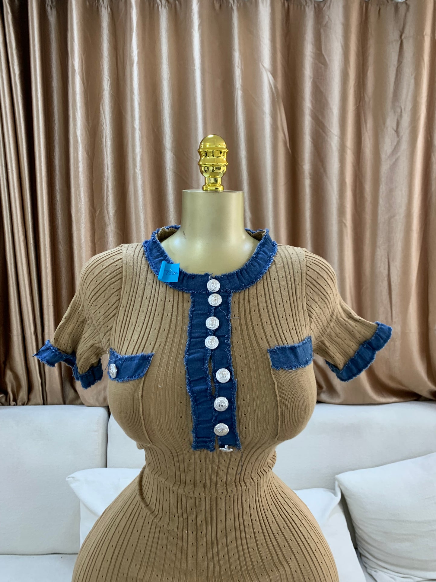 Denim collar dress MID129