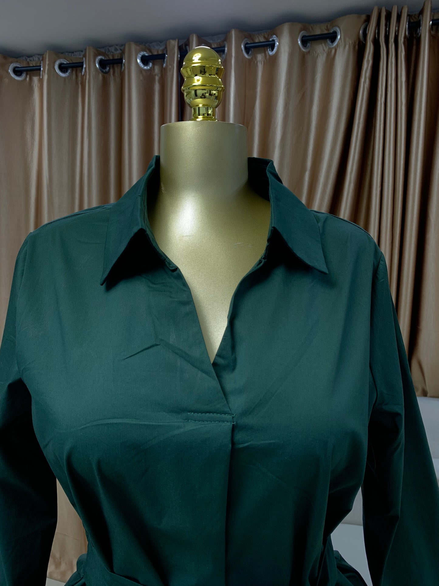 Green belt dress