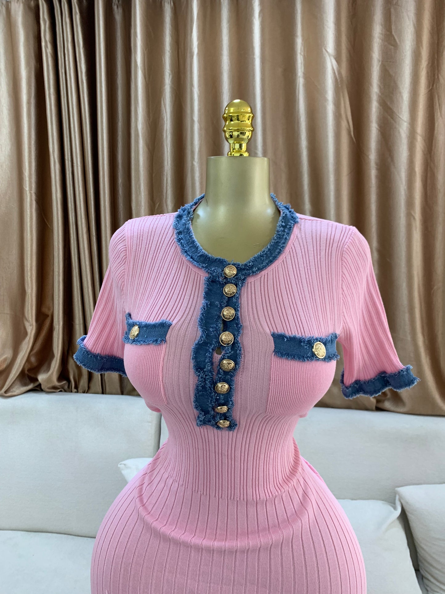 Denim collar dress MID129