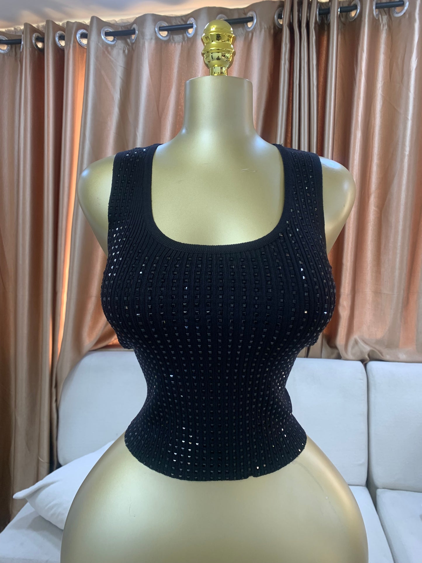 Stoned sleeveless top MID131