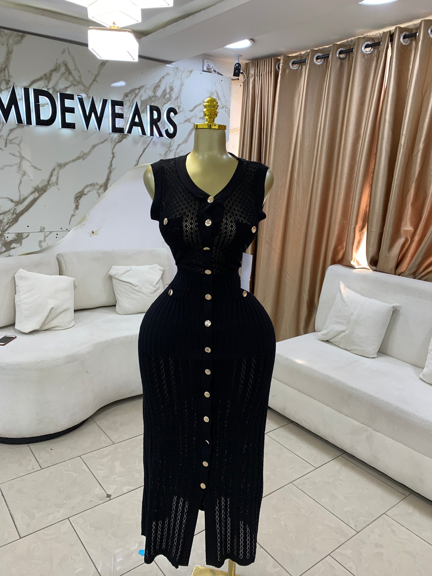 Zara gold sleeveless dress MID132