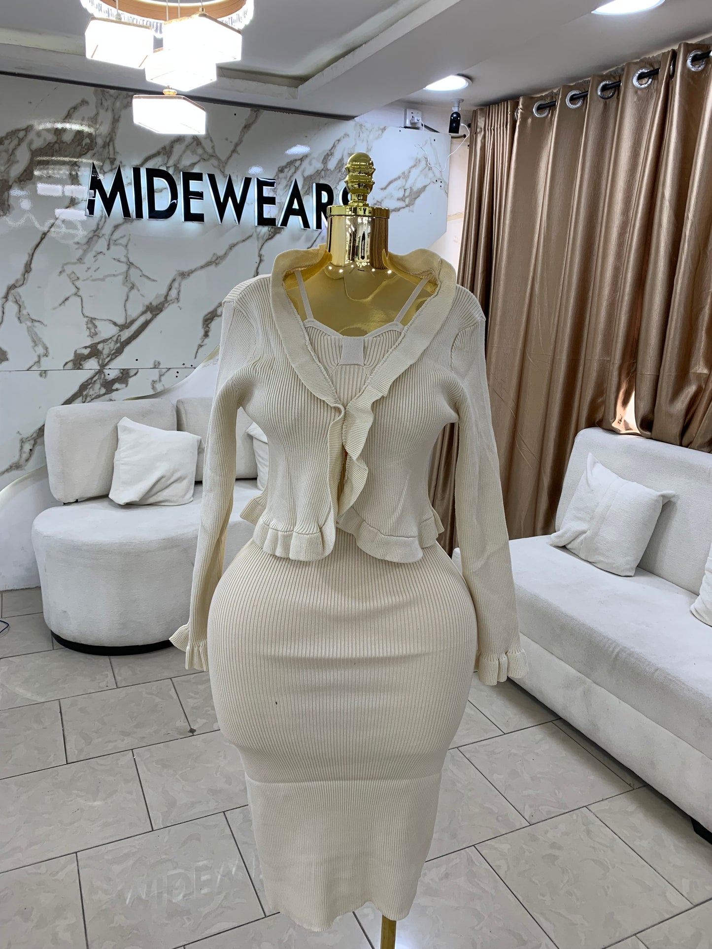 Nude jacket and gown two piece MID4216