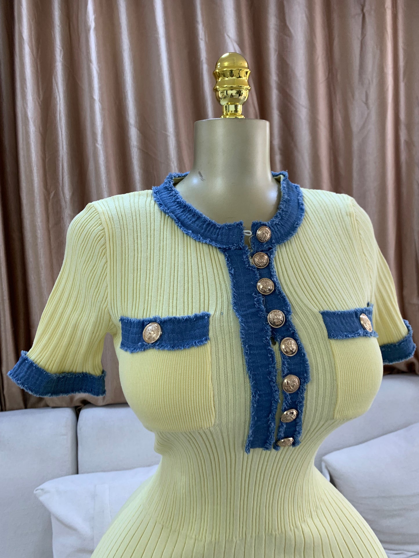 Denim collar dress MID129
