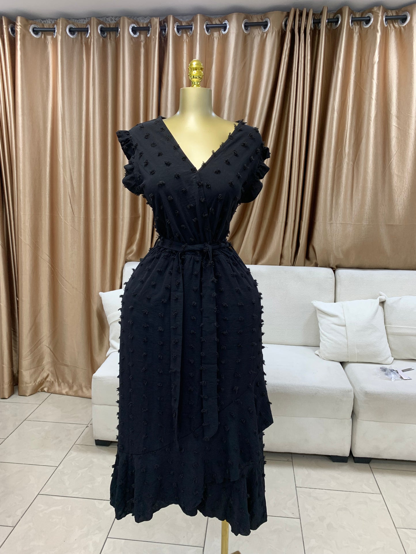 Pimples gown with belt MID106