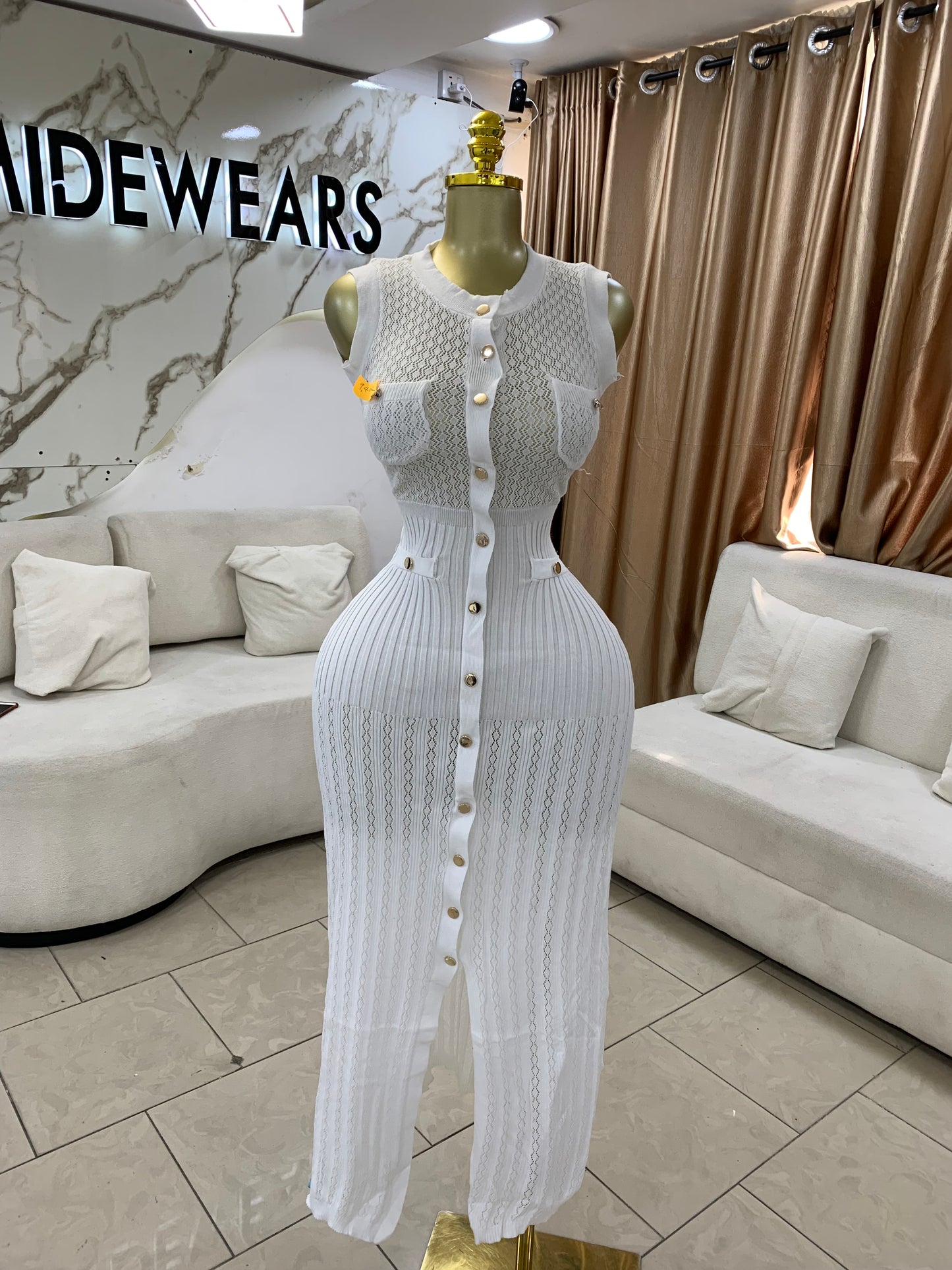 Zara gold sleeveless dress MID132