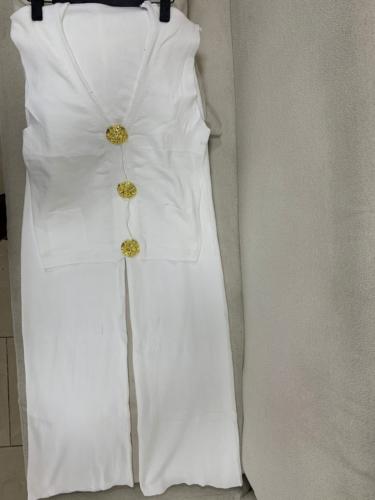 Chunky gold button two piece MID6523