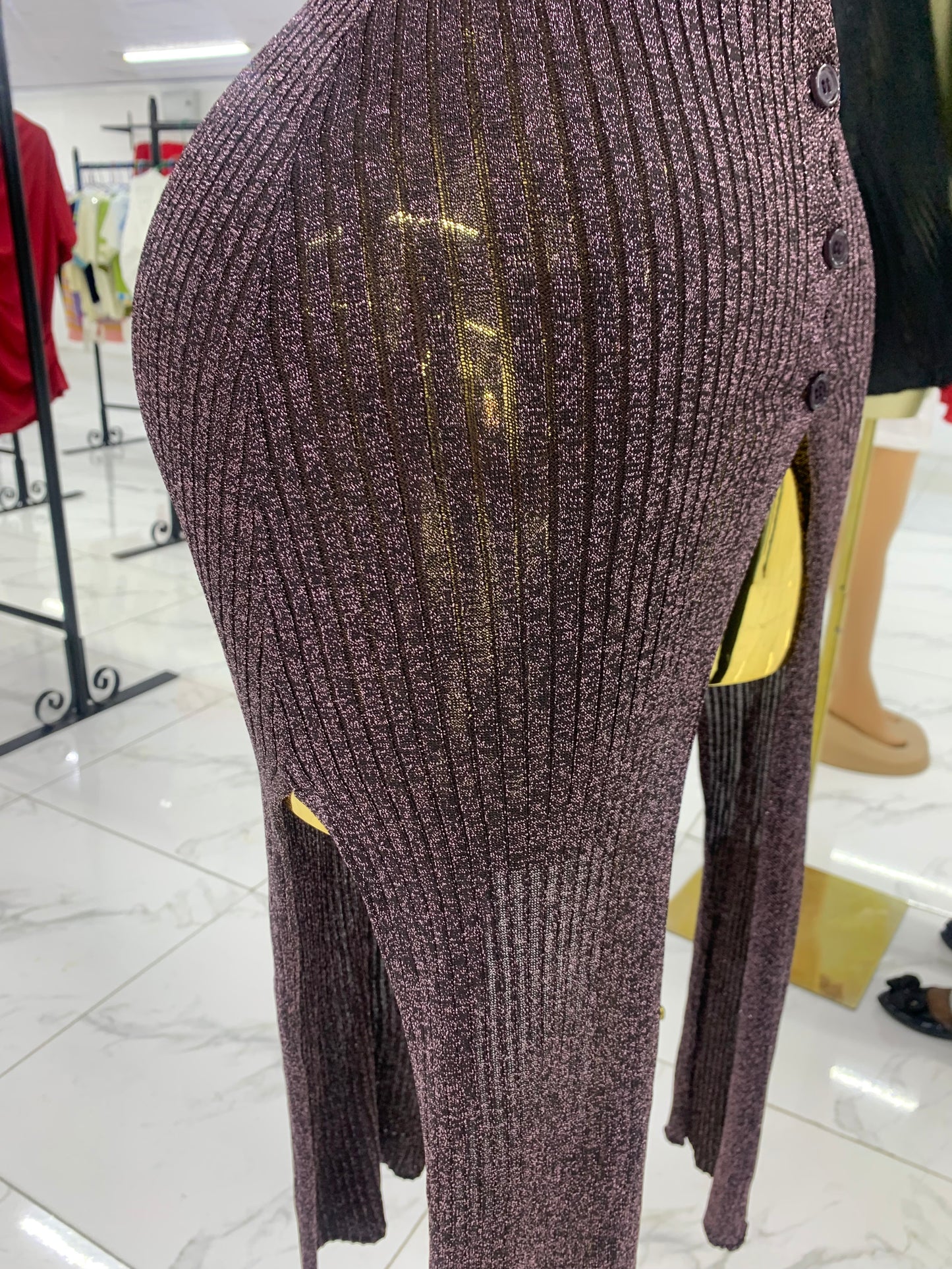 Shinny leggings gown MID137