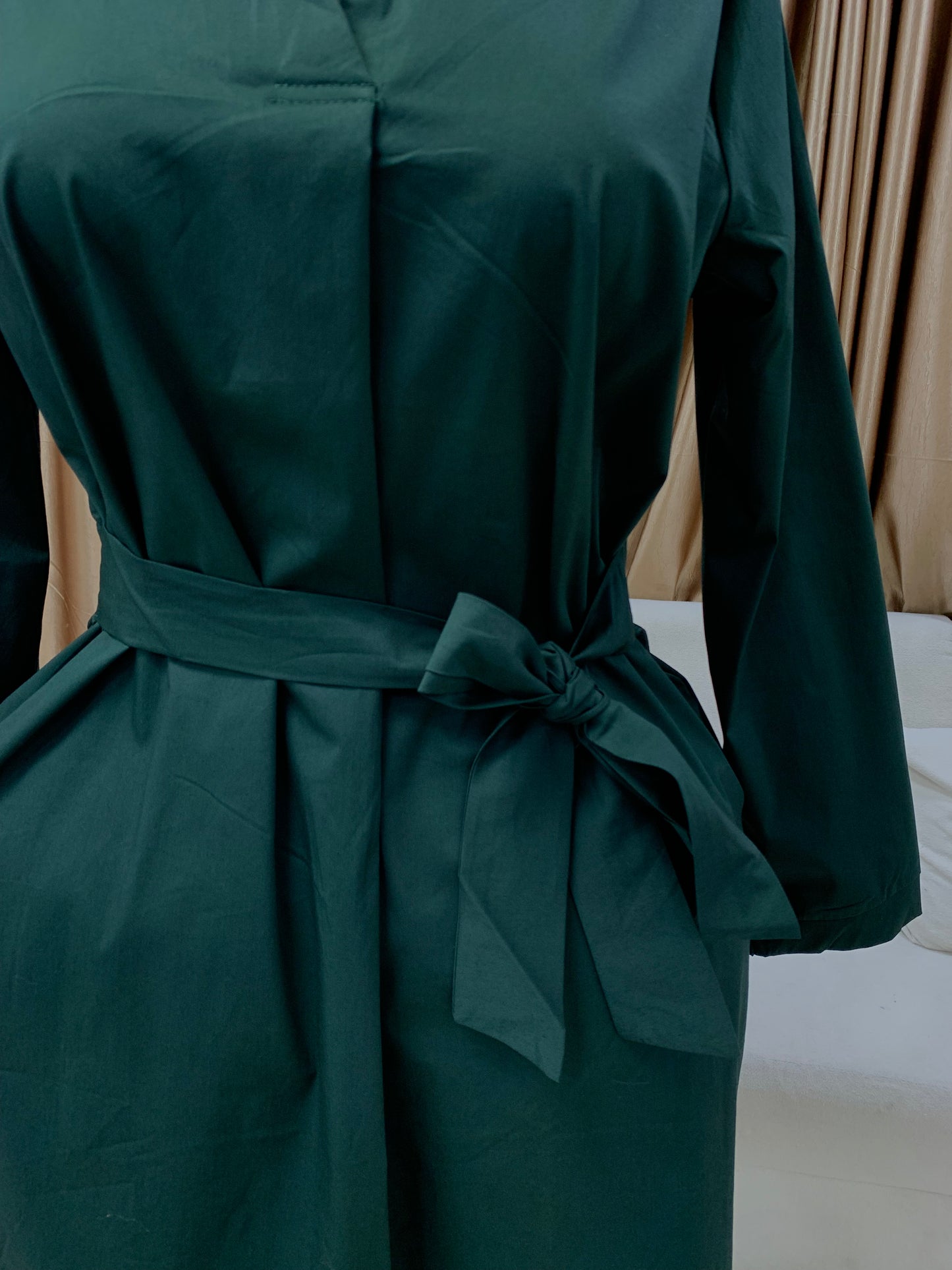 Green belt dress
