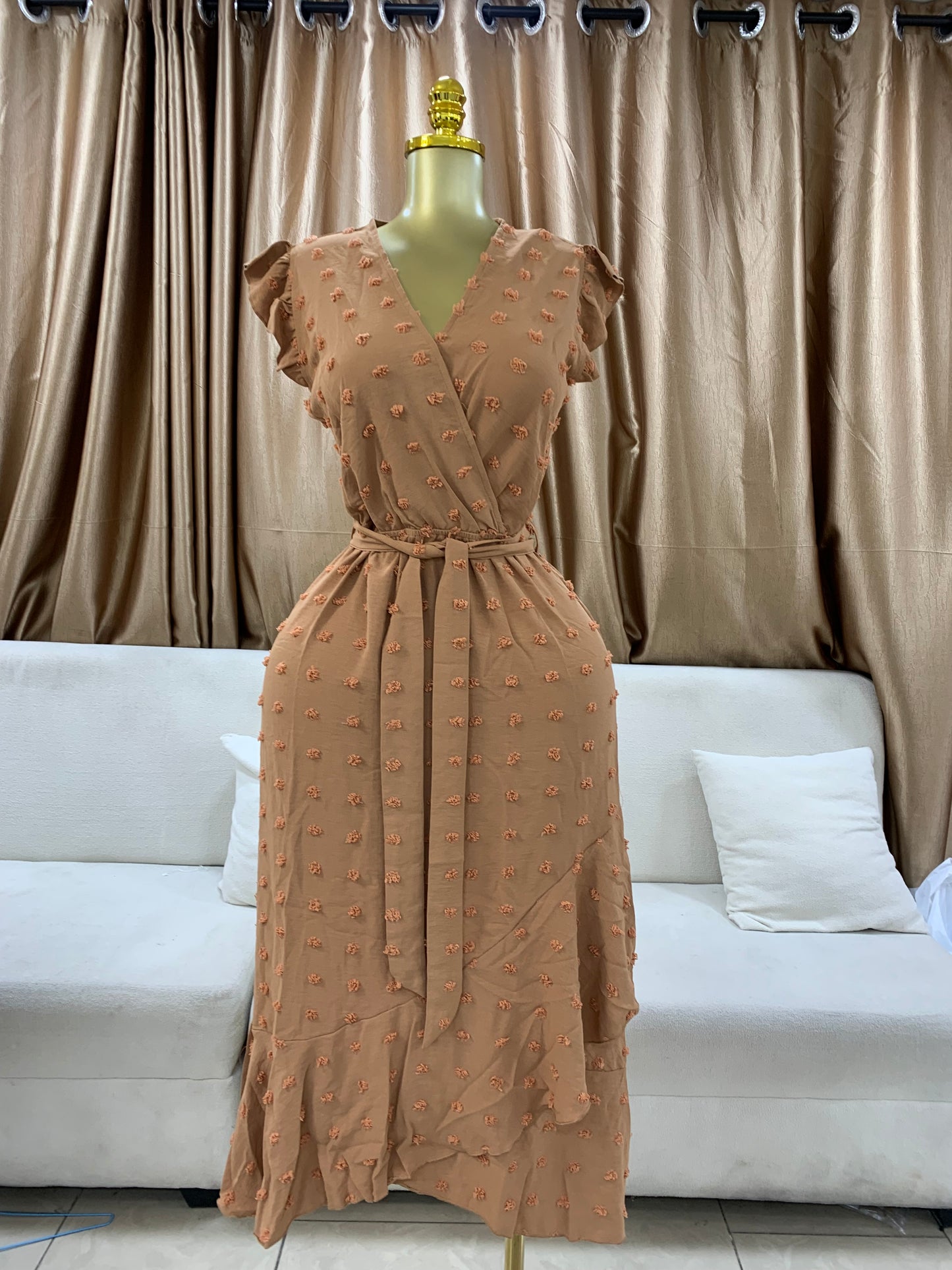 Pimples gown with belt MID106