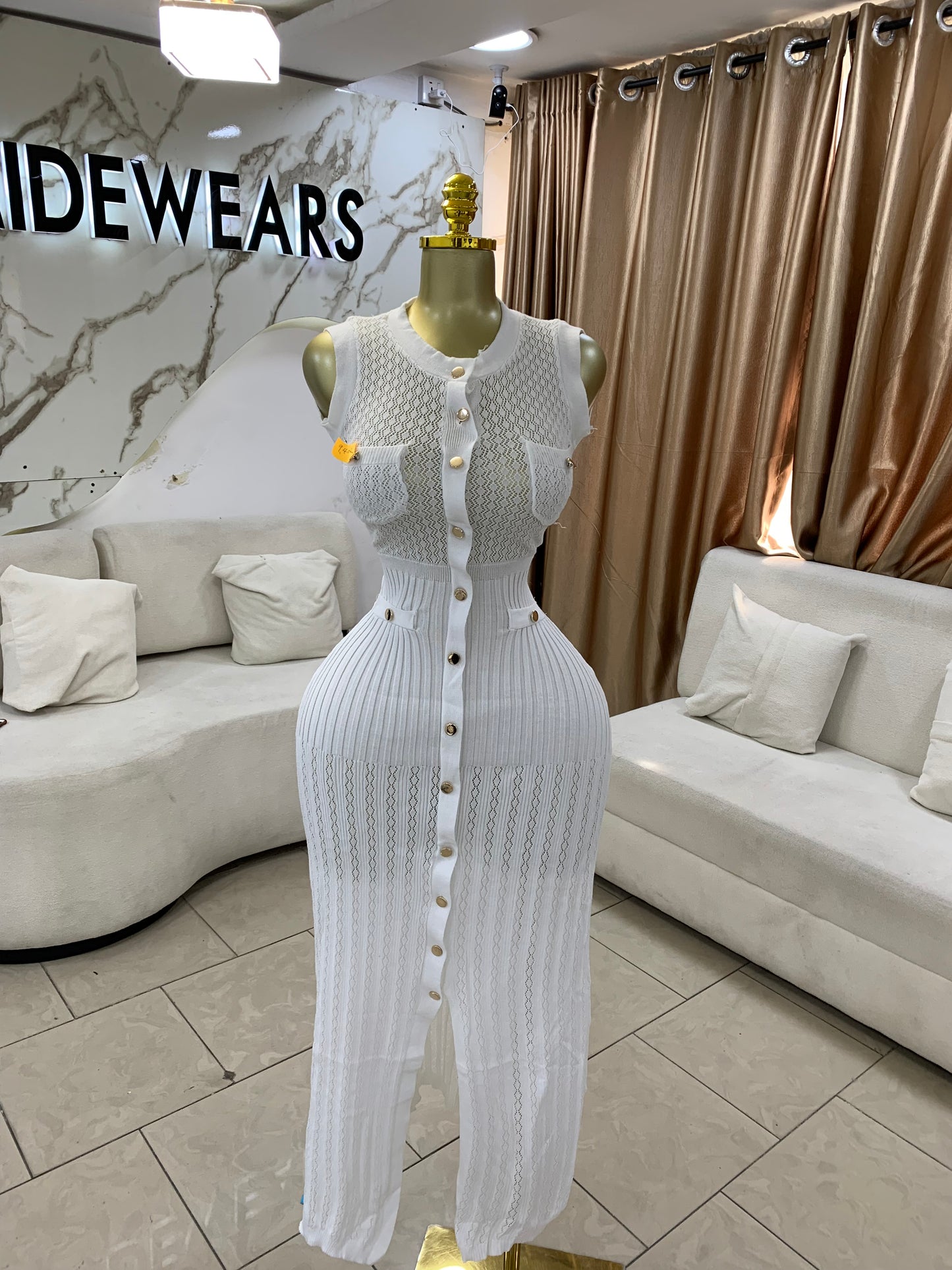 Zara gold sleeveless dress MID132