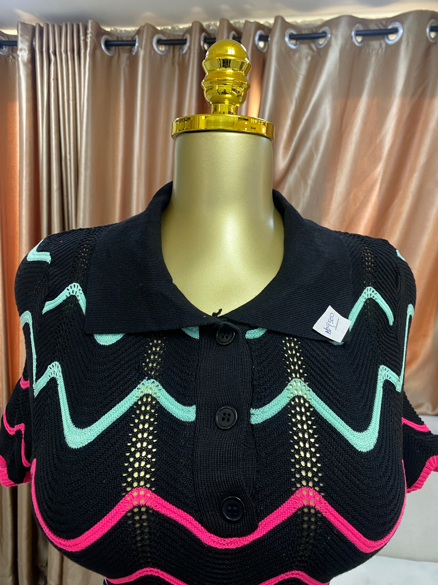 Knitted curve edge two piece MID988
