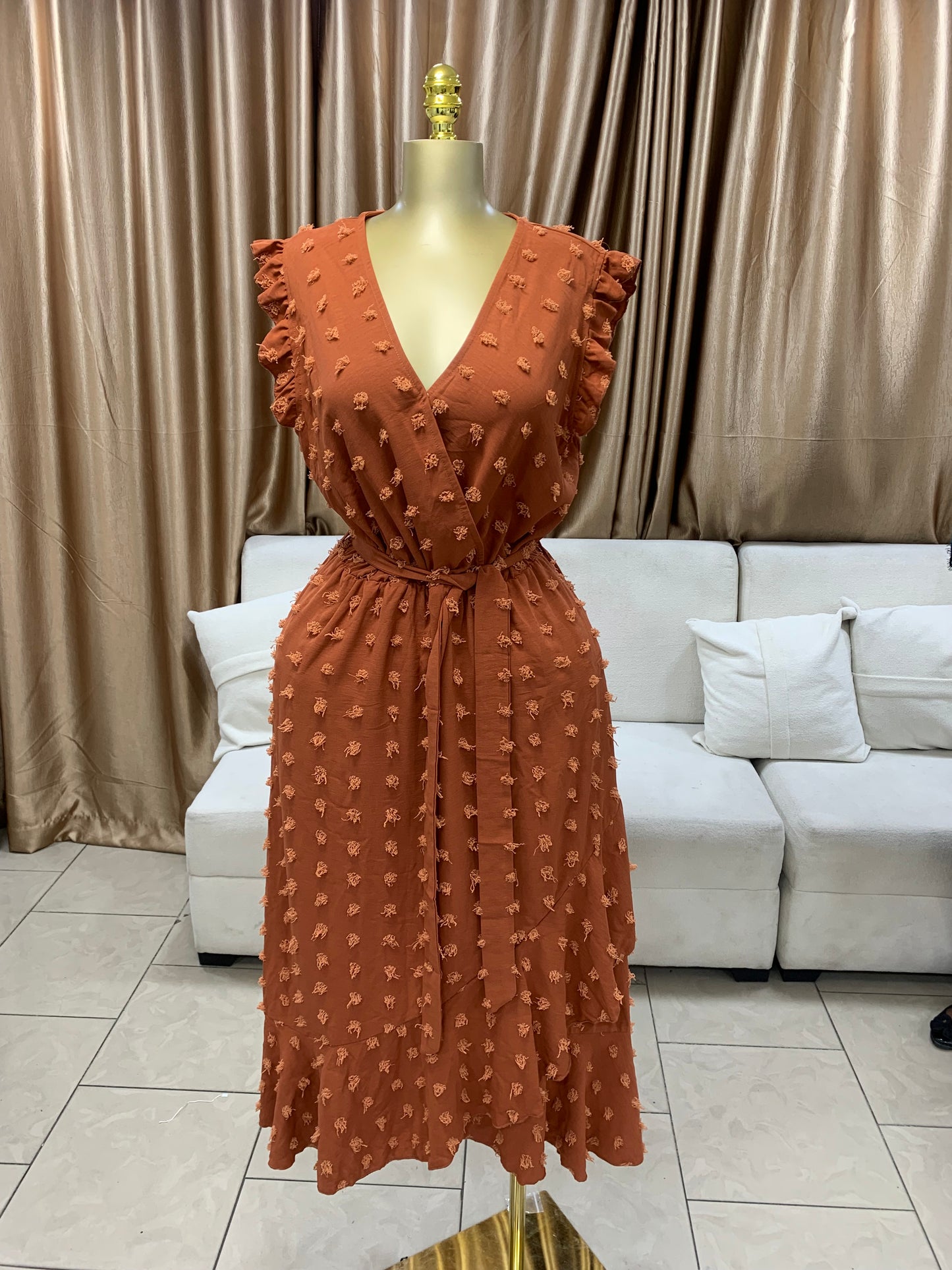 Pimples gown with belt MID106