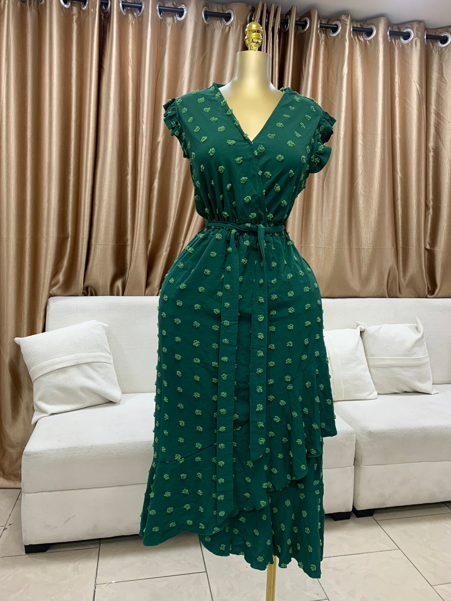 Pimples gown with belt MID106
