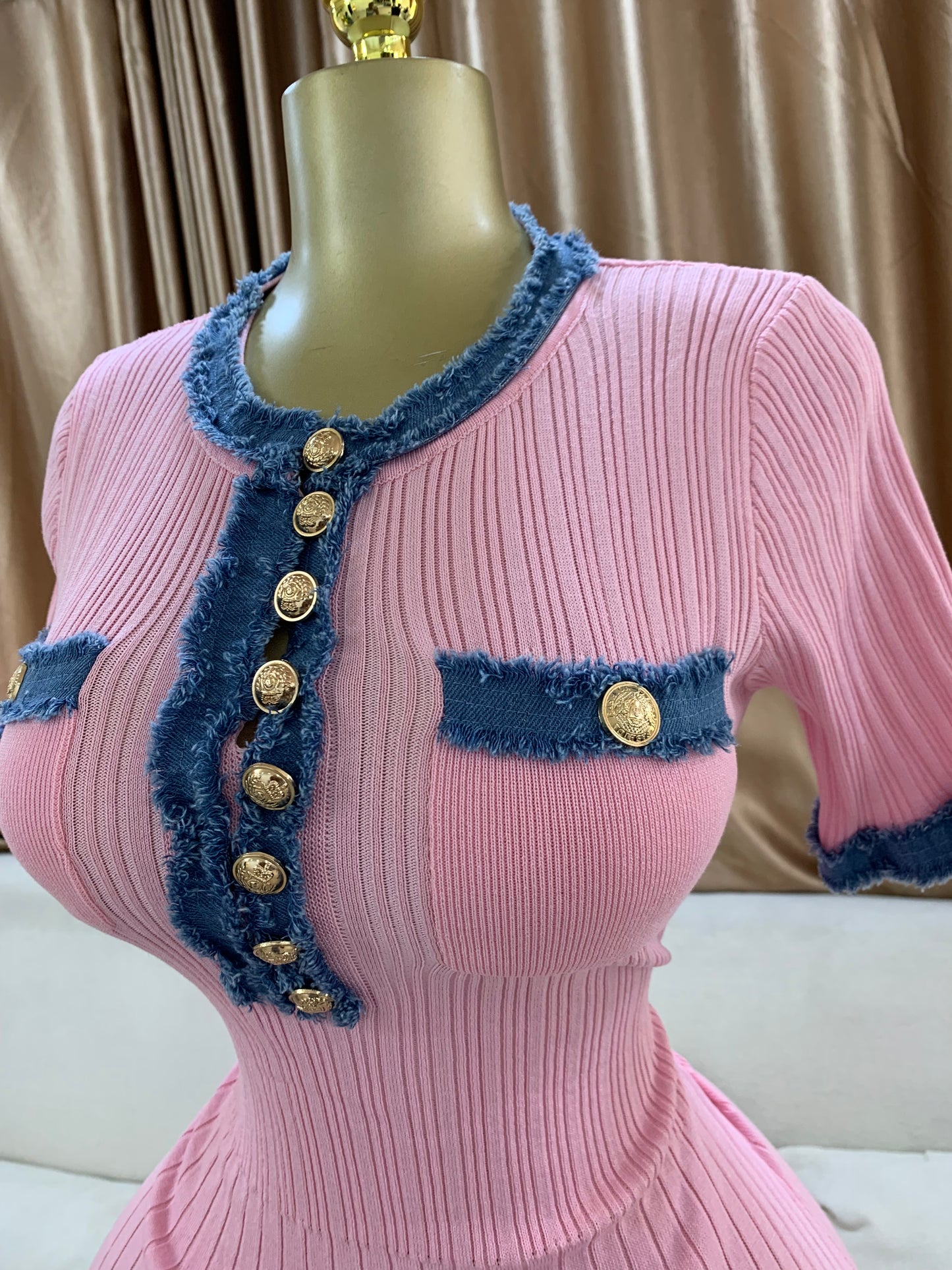 Denim collar dress MID129