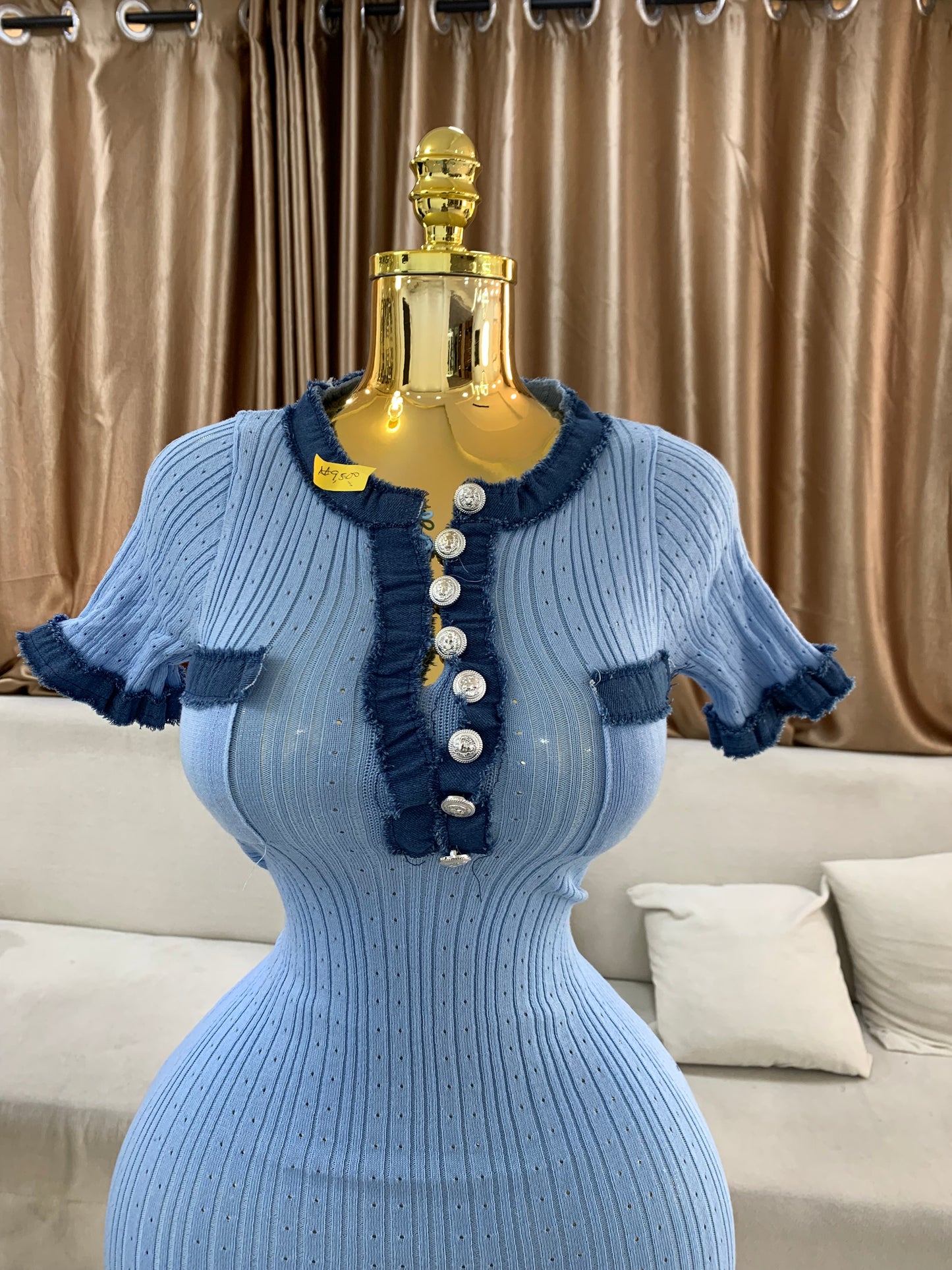Denim collar dress MID129