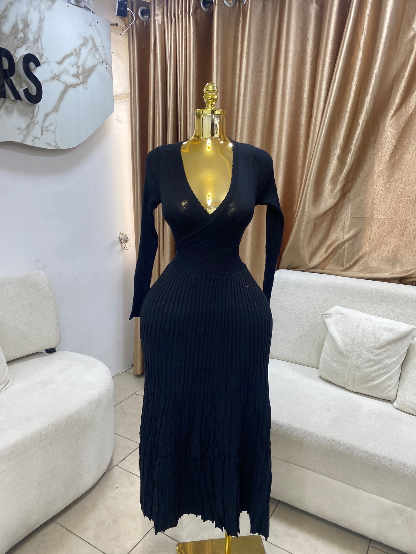 Belt flare dress