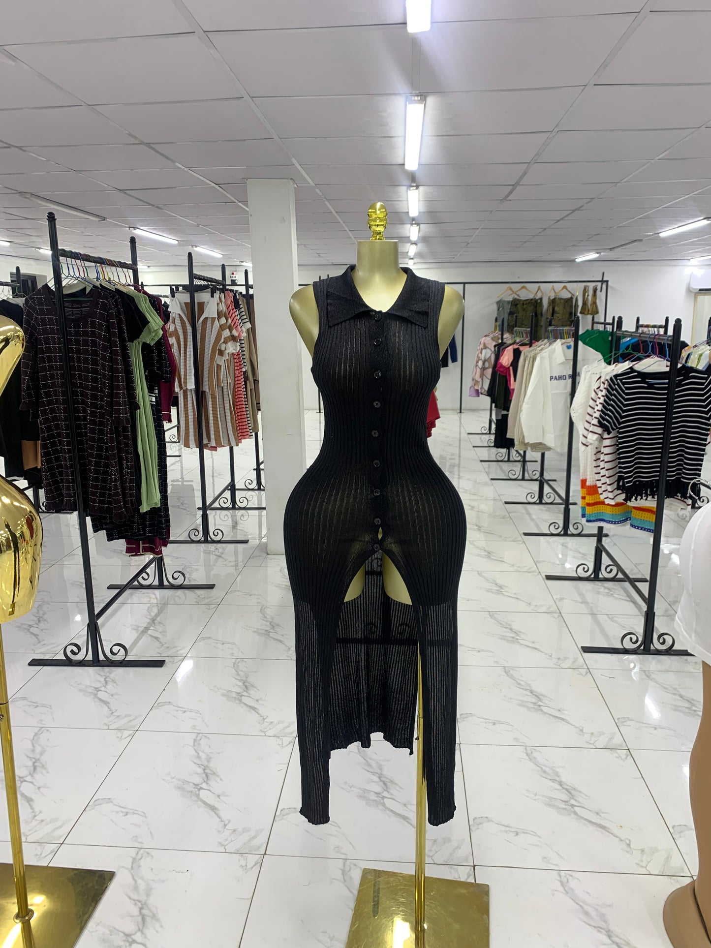 Shinny leggings gown MID137