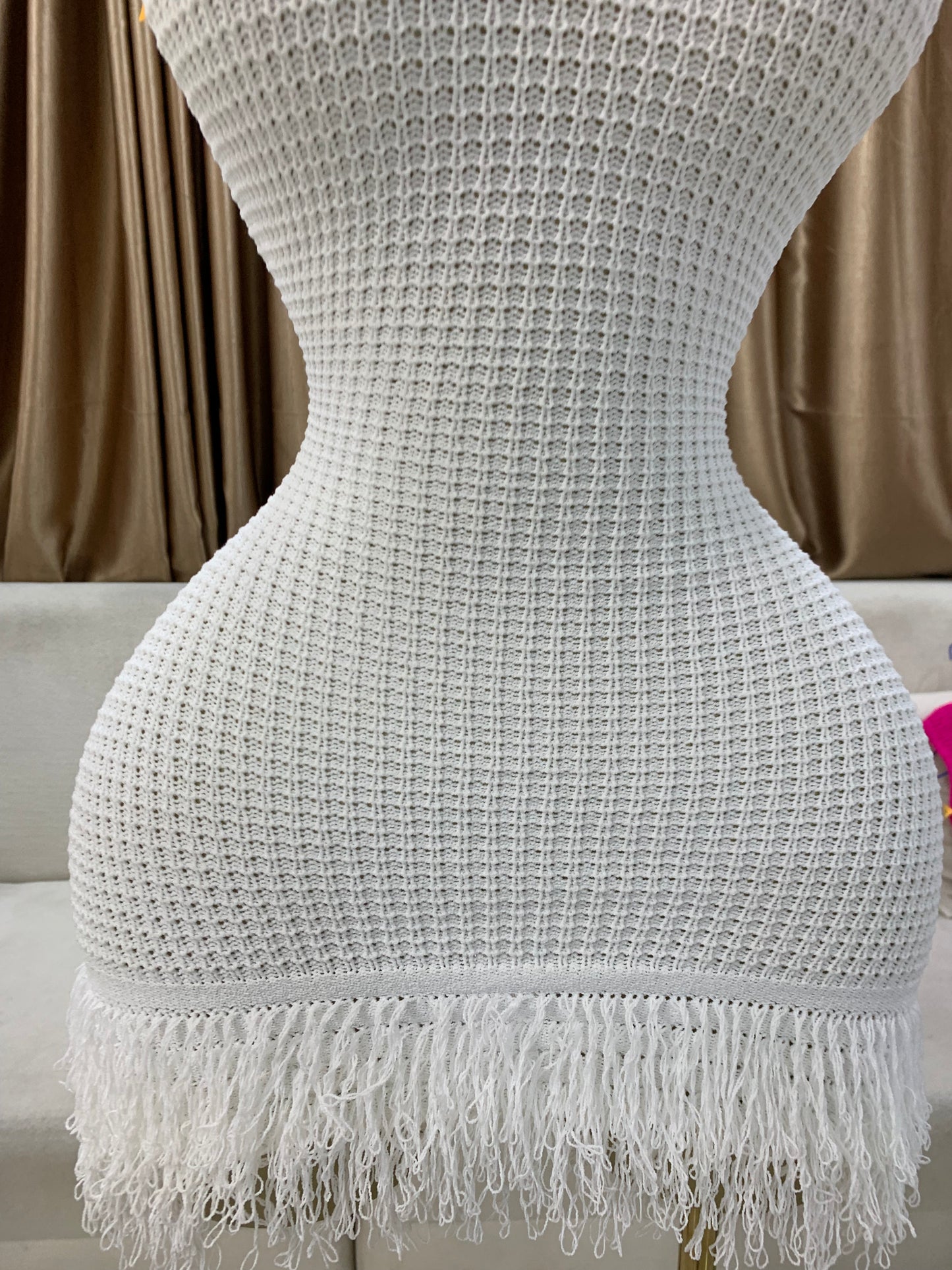 Knitted tassel dress MID123