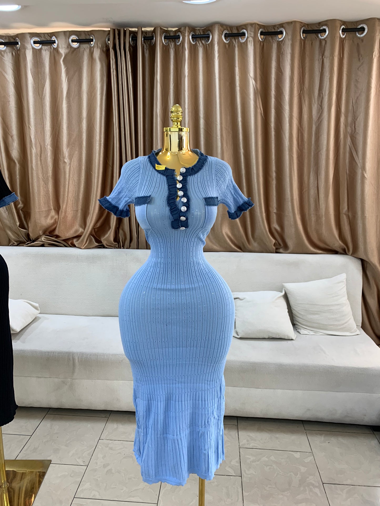 Denim collar dress MID129