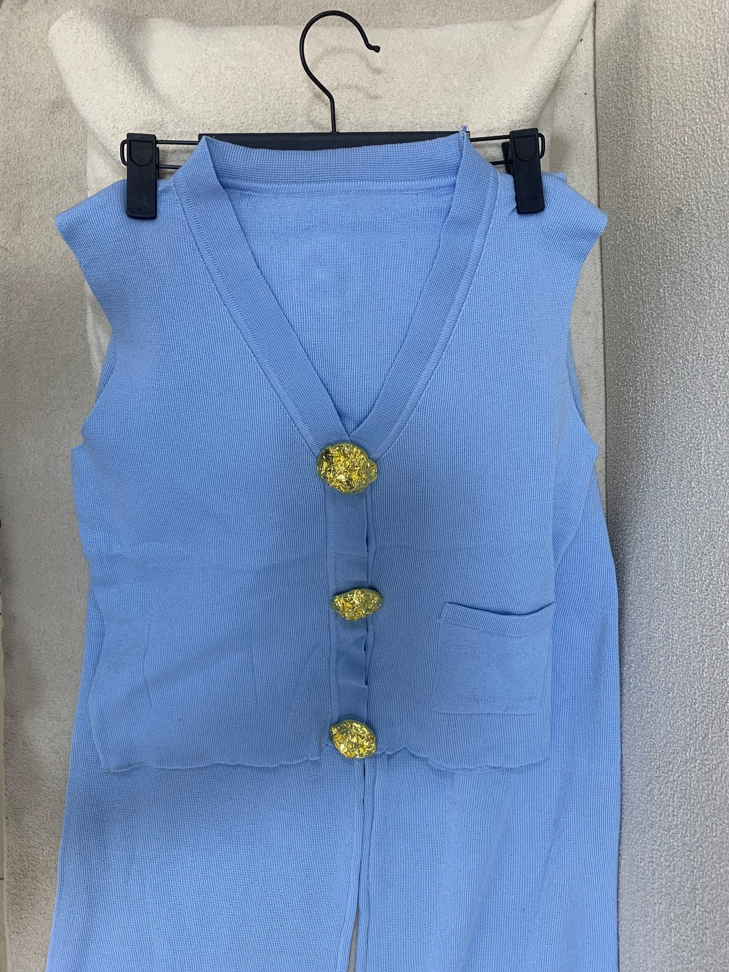 Chunky gold button two piece MID6523