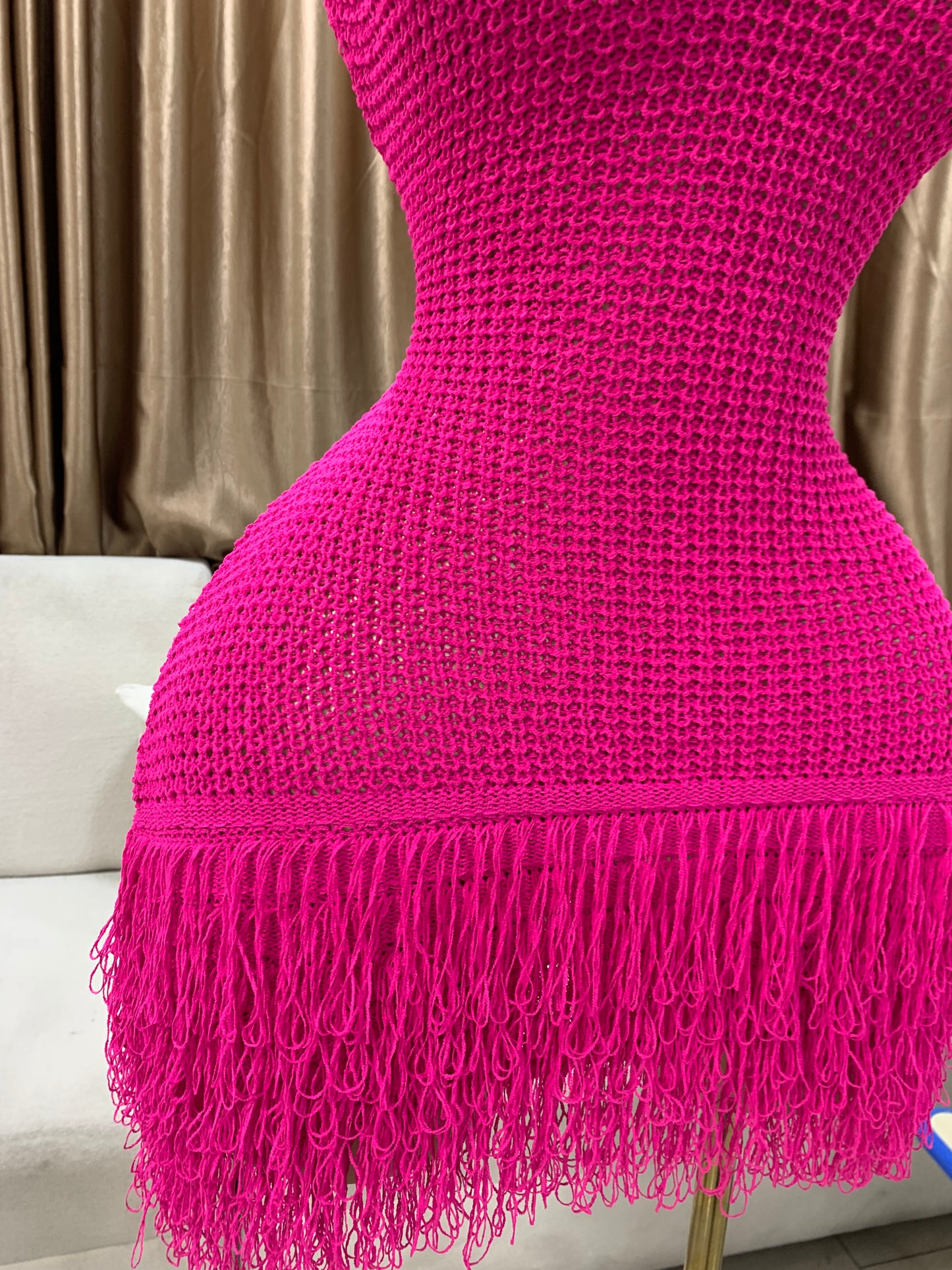 Knitted tassel dress MID123