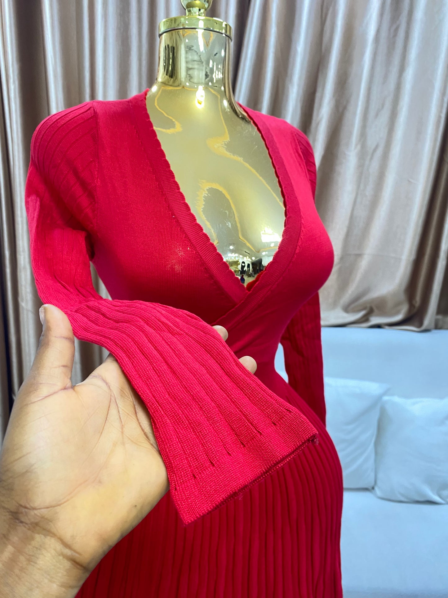Belt flare dress
