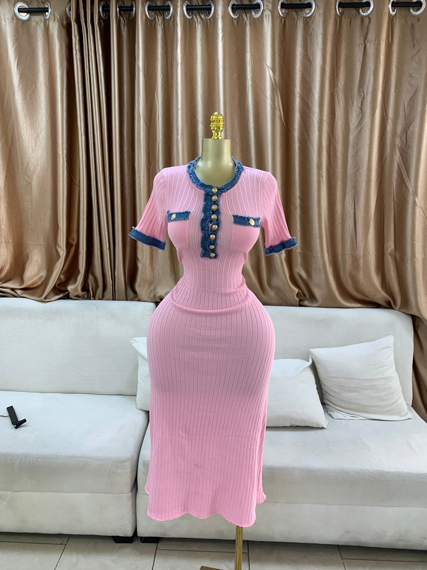 Denim collar dress MID129