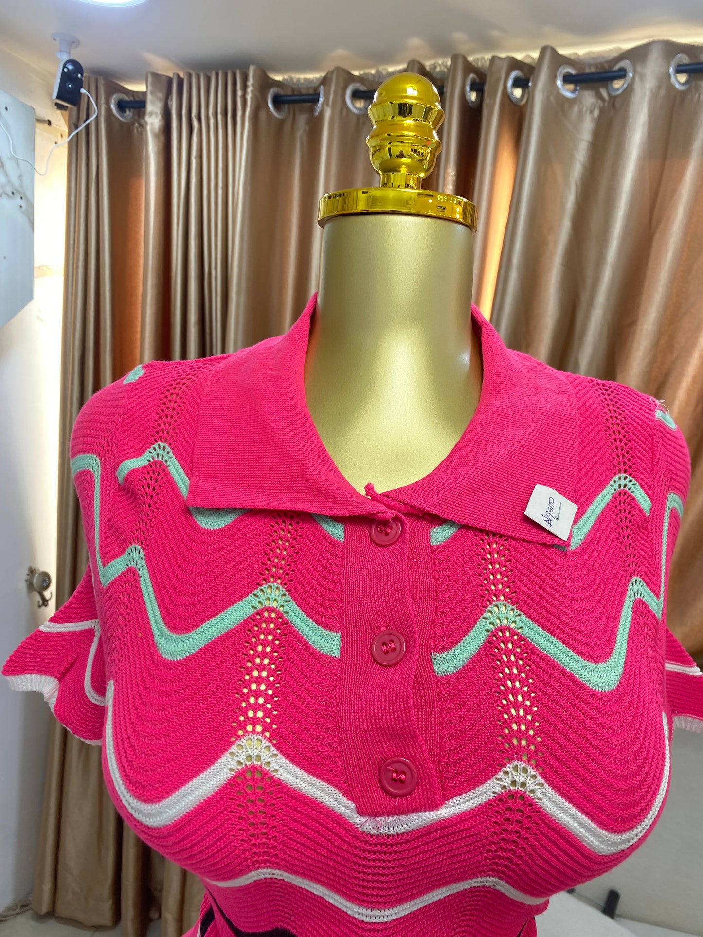 Knitted curve edge two piece MID988