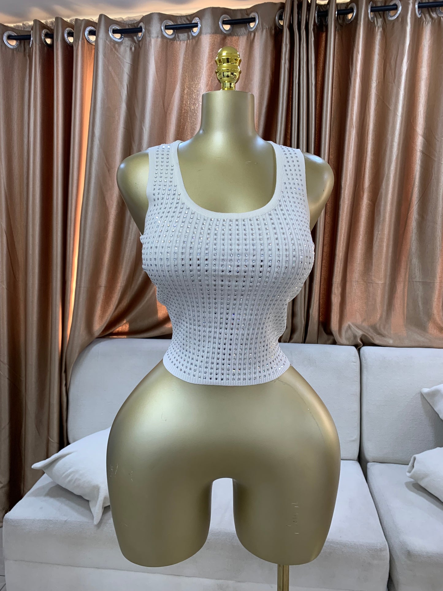 Stoned sleeveless top MID131