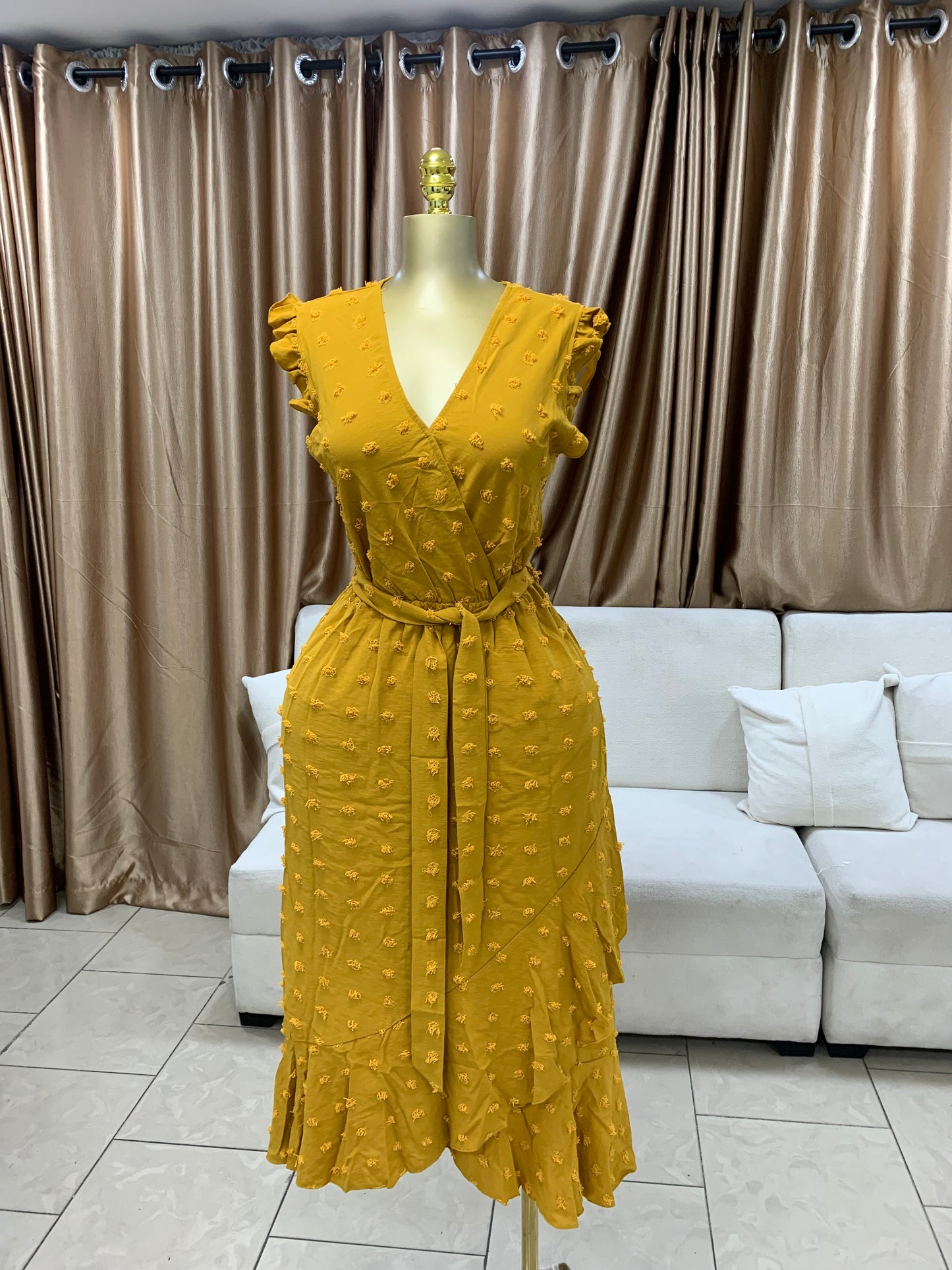Pimples gown with belt MID106