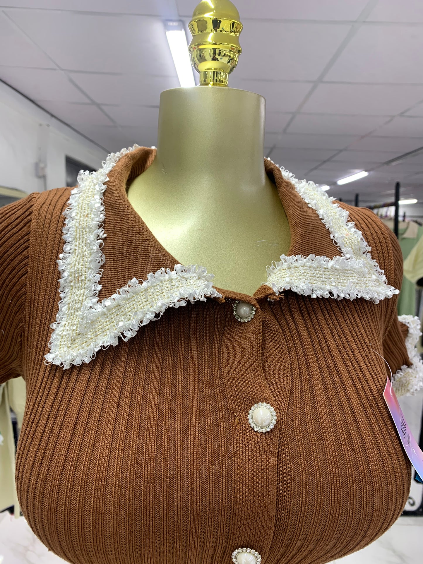 Tweed neck dress