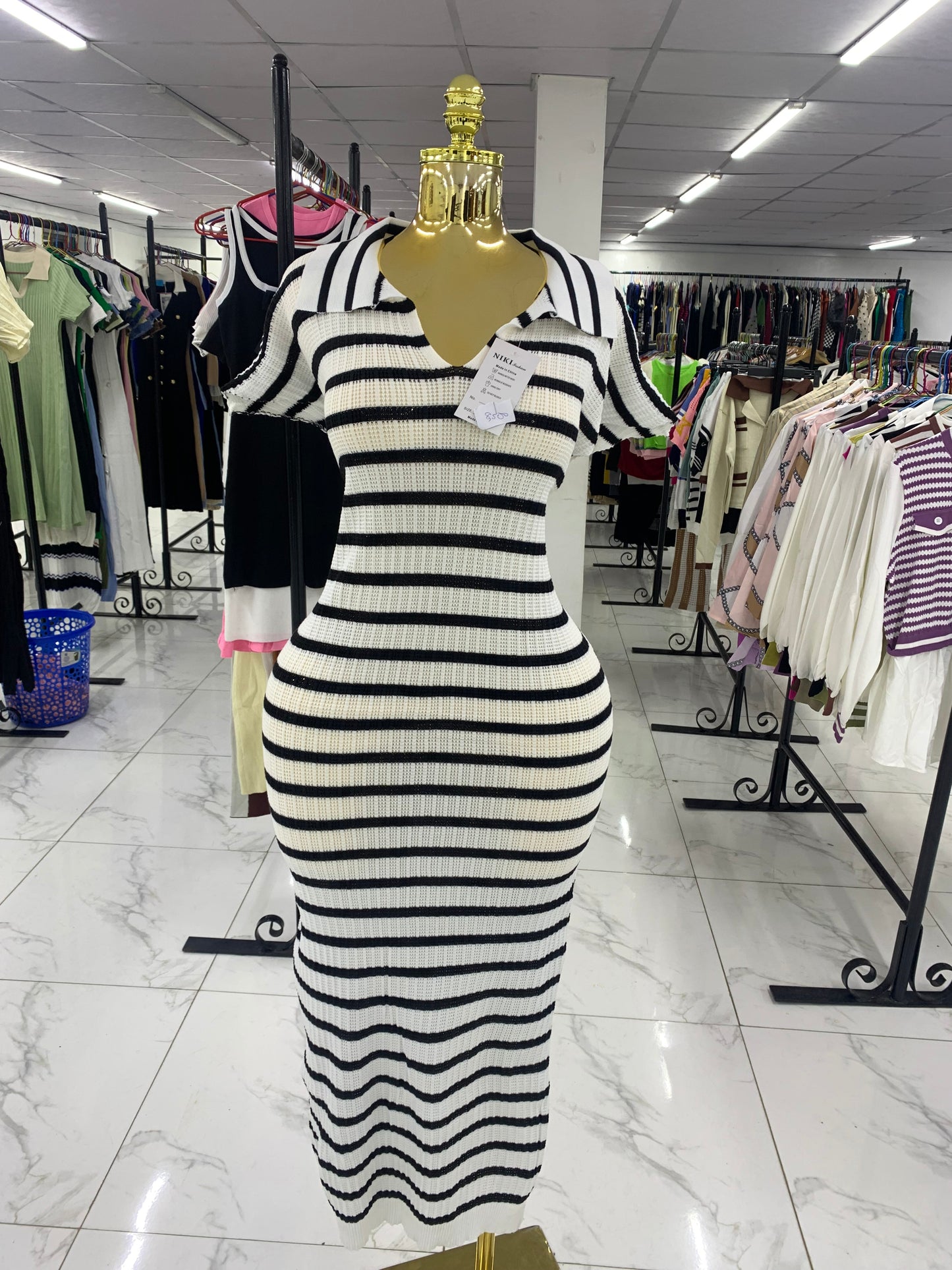 Niki monochrome gown MID691