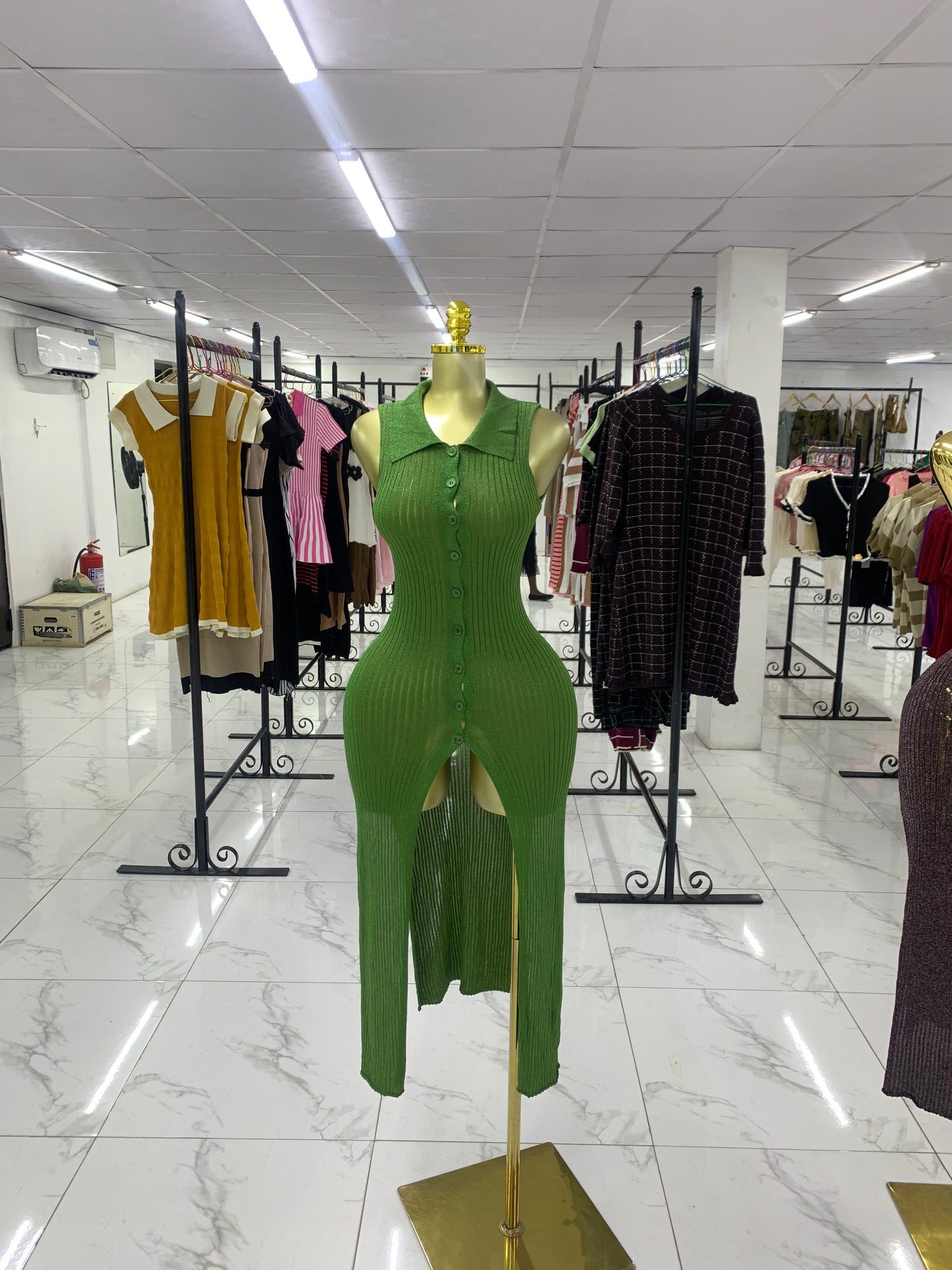 Shinny leggings gown MID137