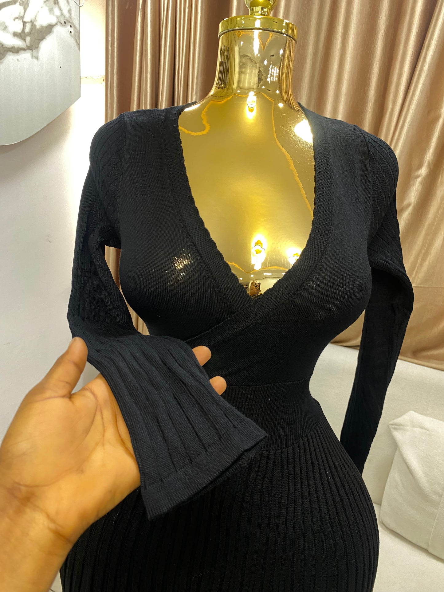 Belt flare dress