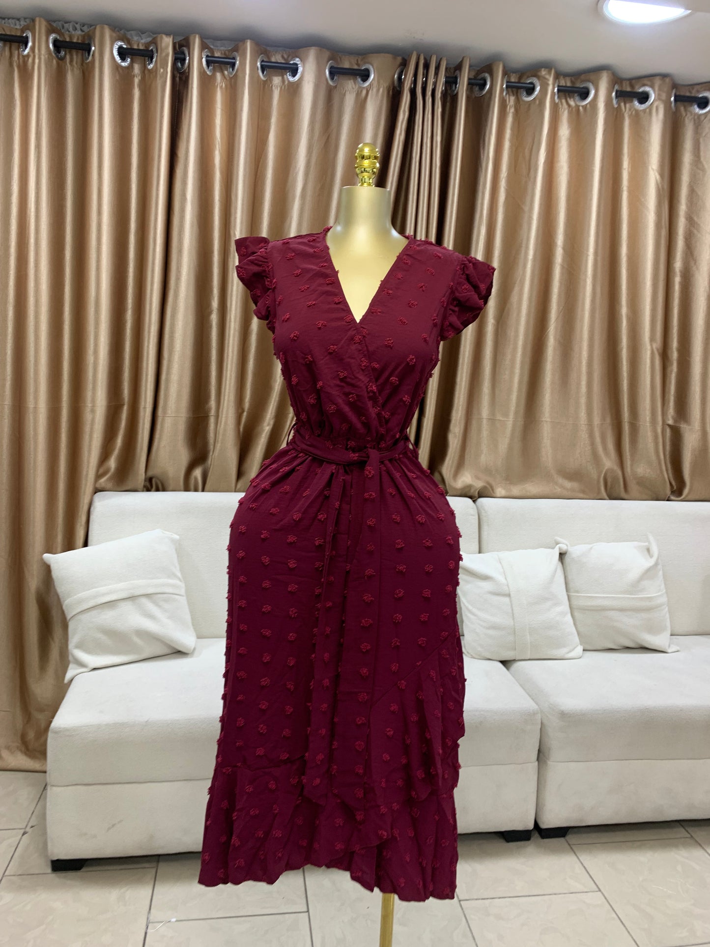Pimples gown with belt MID106