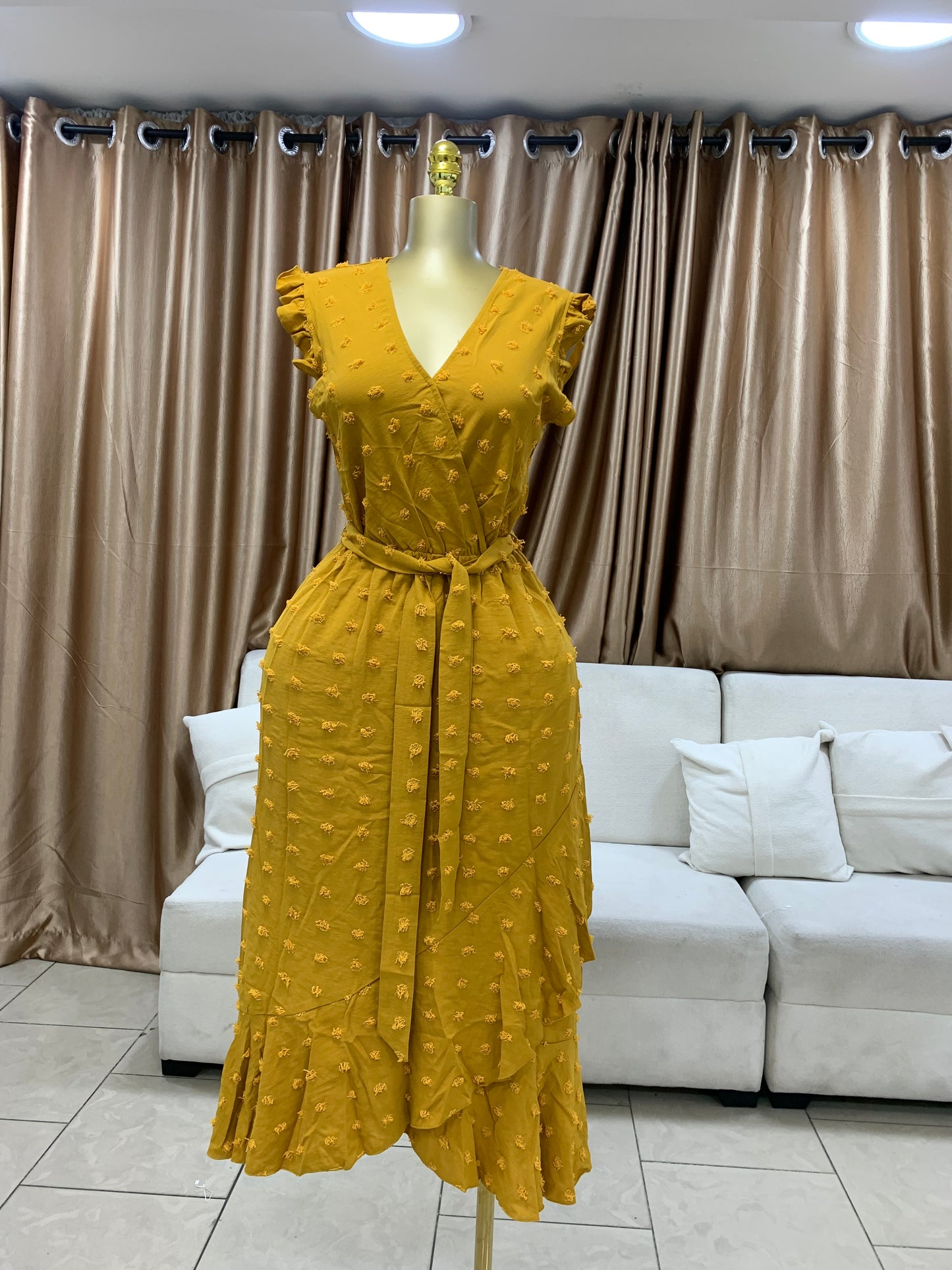 Pimples gown with belt MID106