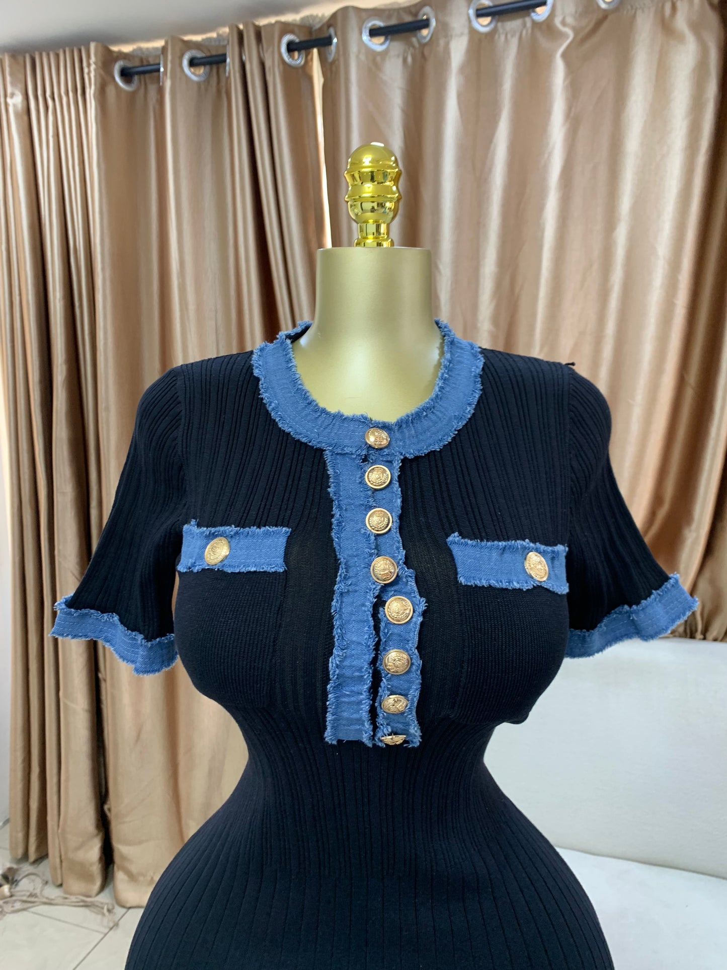 Denim collar dress MID129