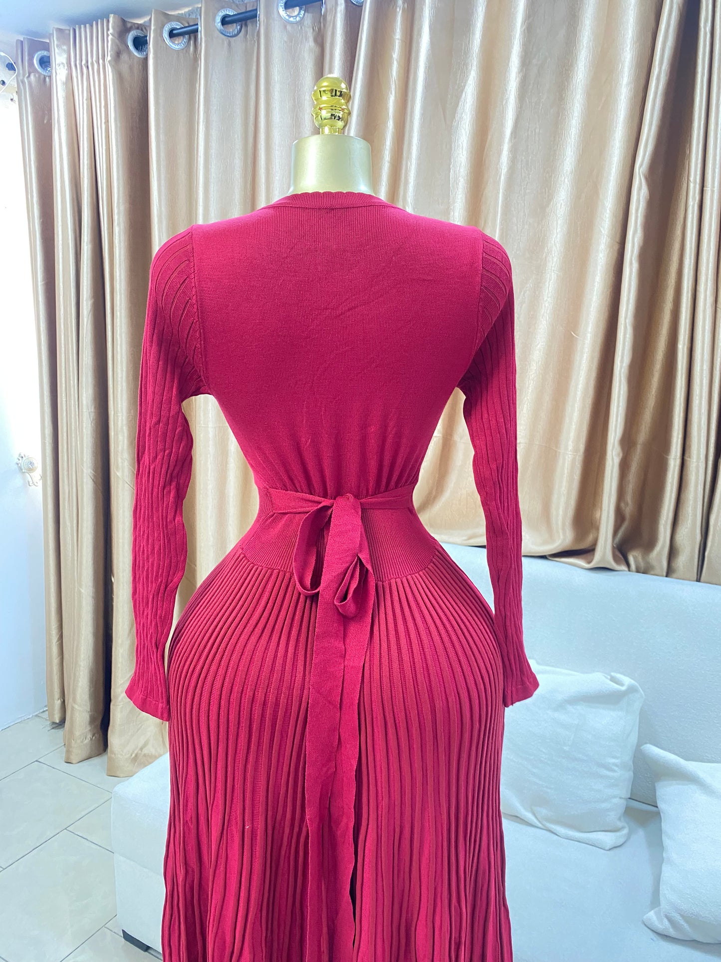 Belt flare dress