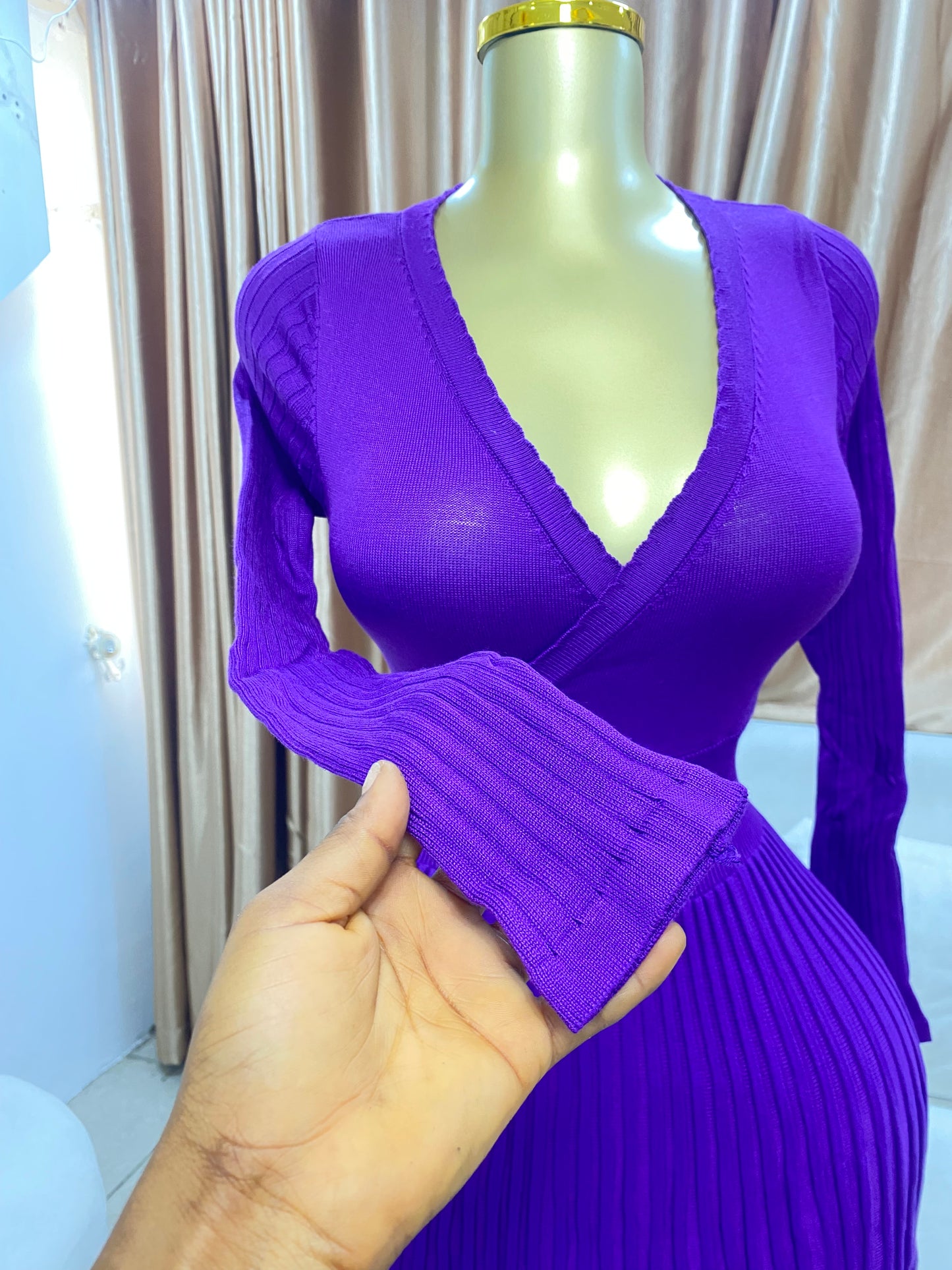 Belt flare dress