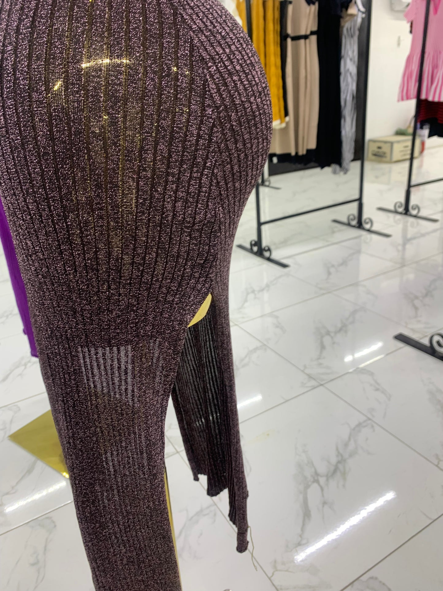 Shinny leggings gown MID137