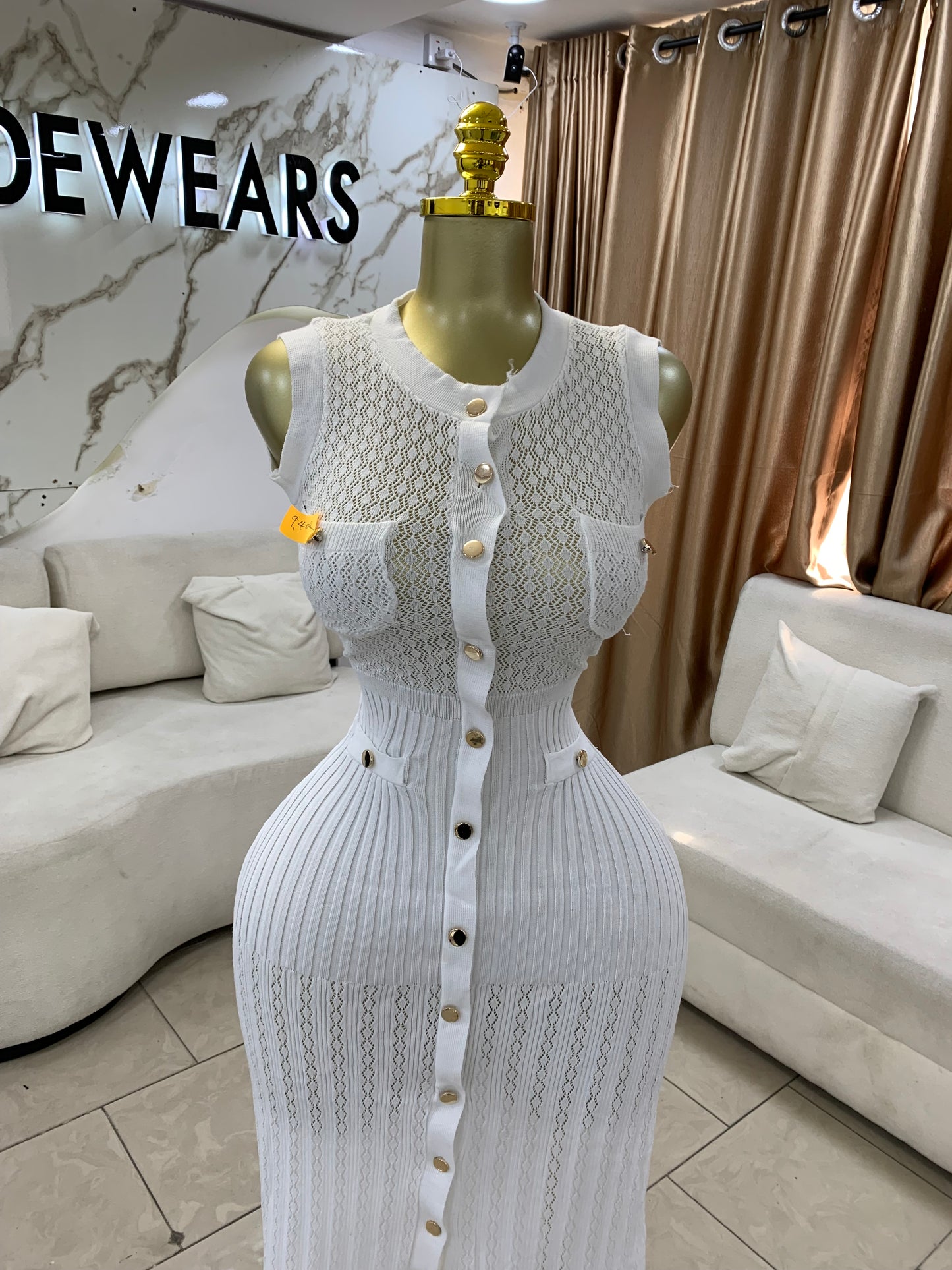 Zara gold sleeveless dress MID132