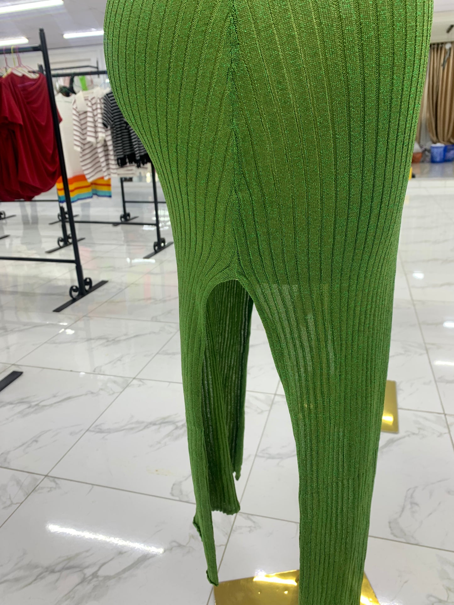 Shinny leggings gown MID137