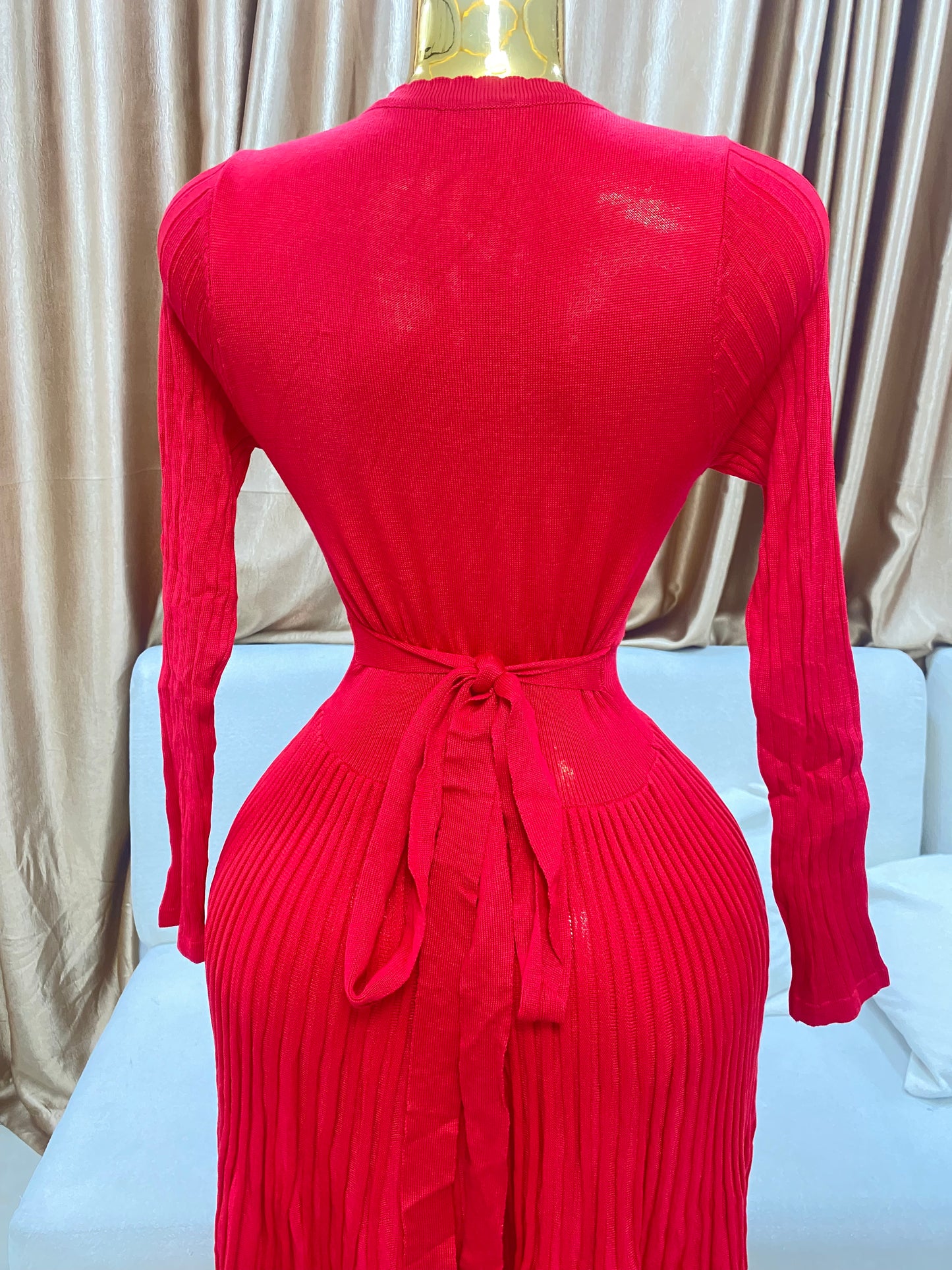 Belt flare dress
