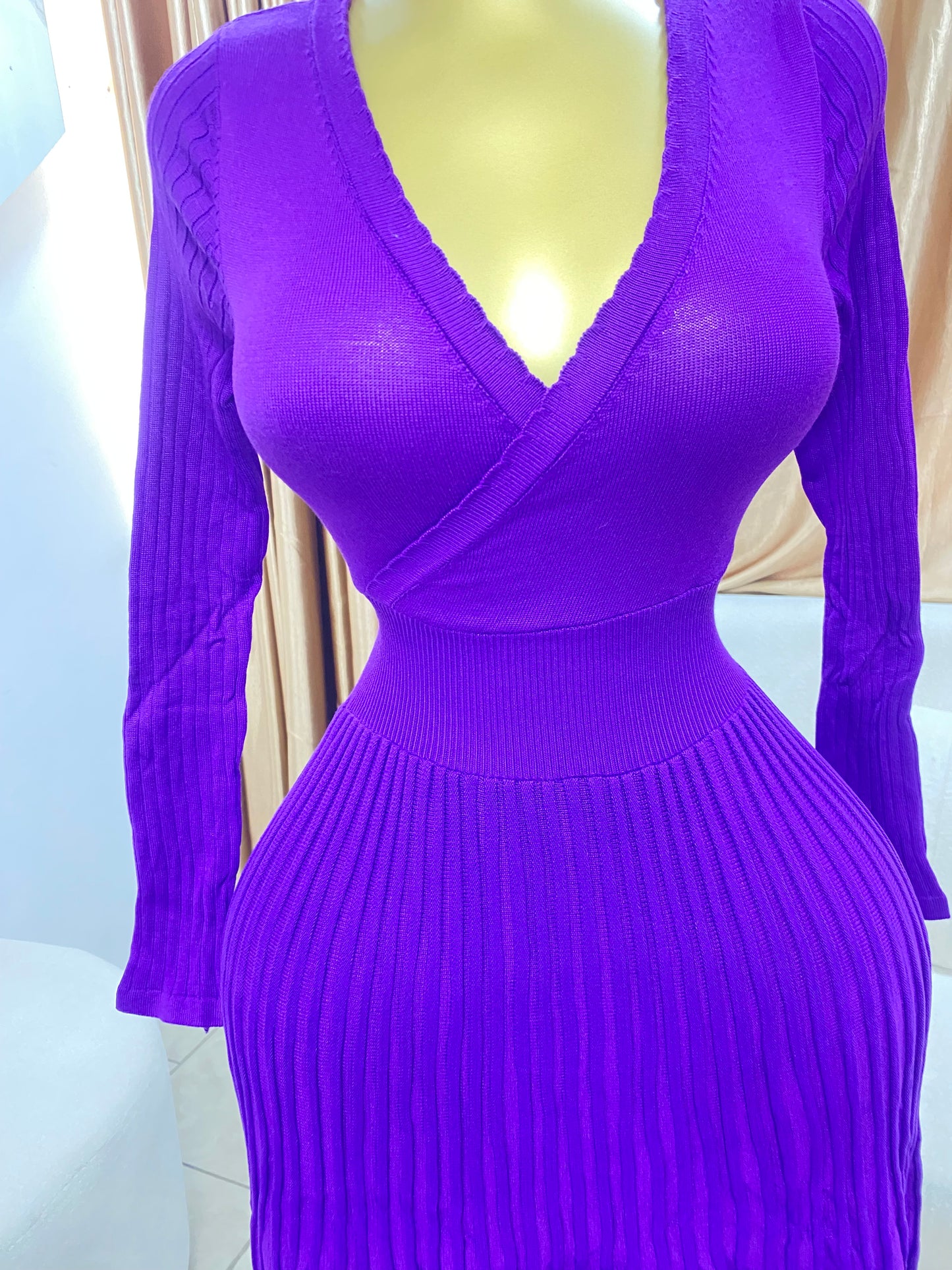 Belt flare dress
