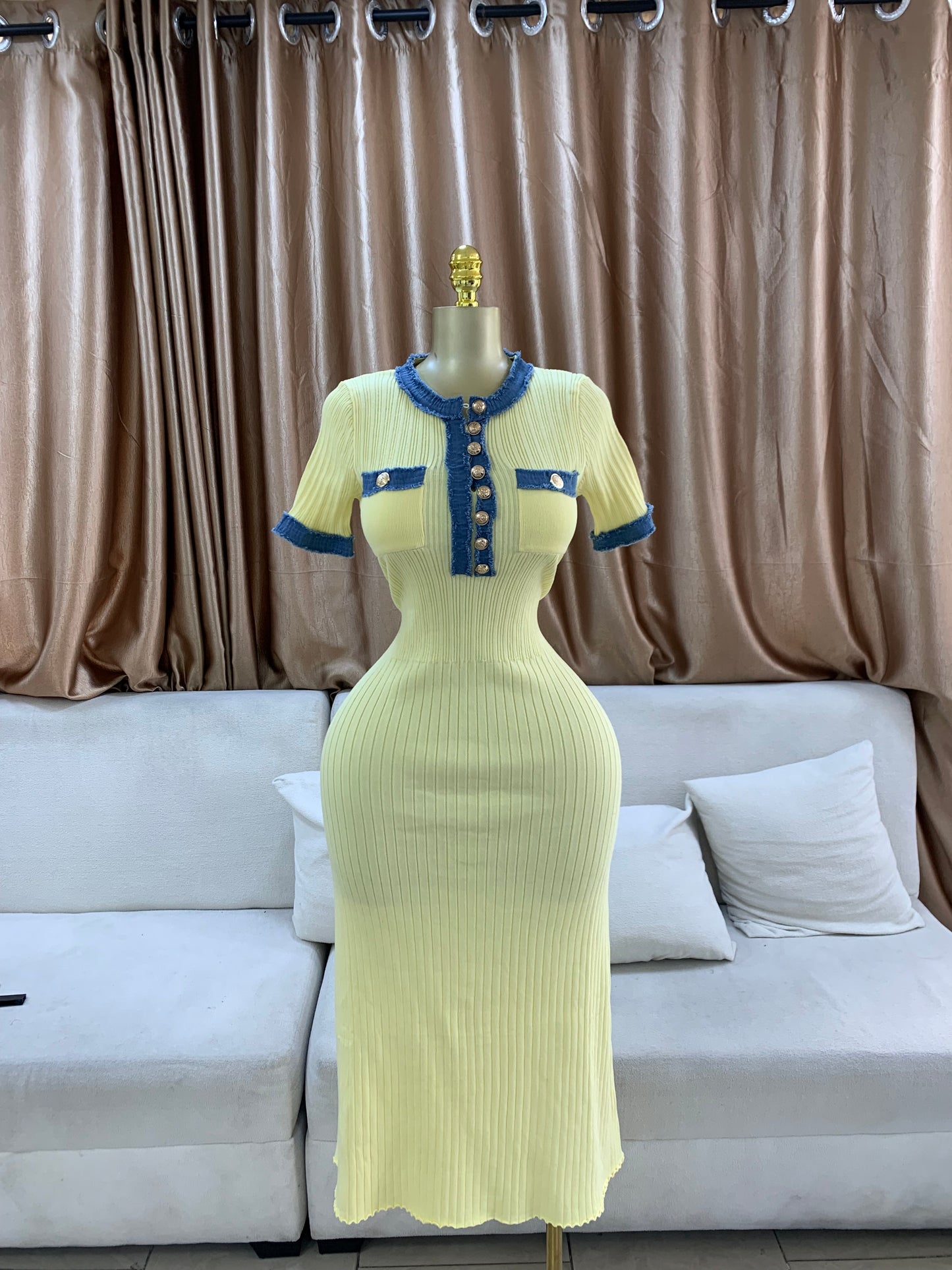 Denim collar dress MID129
