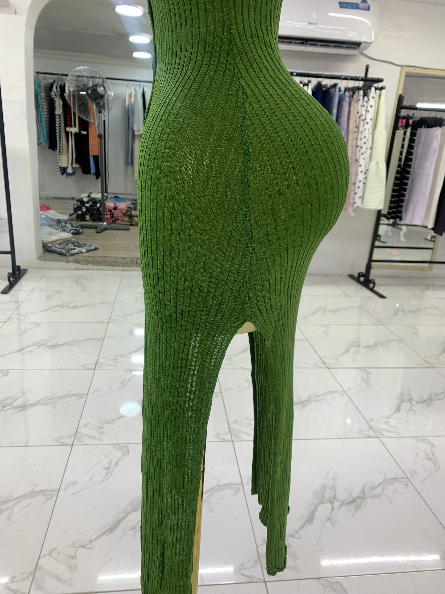 Shinny leggings gown MID137