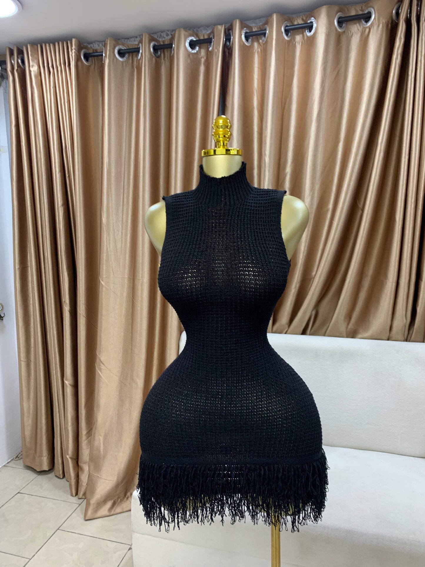 Knitted tassel dress MID123