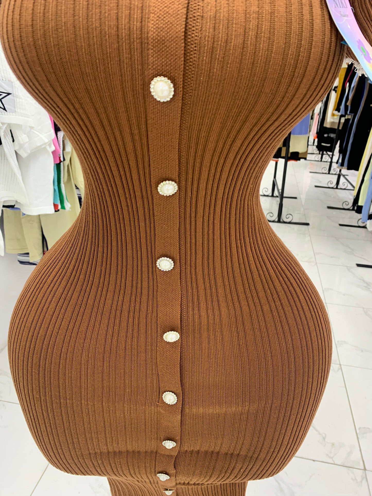 Tweed neck dress